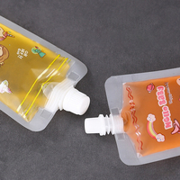 Pochettes souples personnalisées transparentes réutilisables pour liquides alimentaires avec bec verseur
