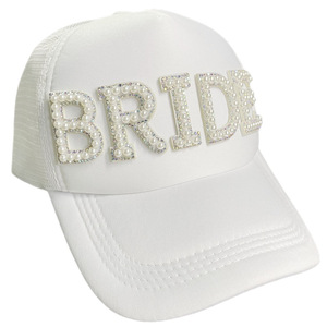 Casquette de baseball essentielle pour mariée et demoiselles d'honneur, chapeau simple orné de perles pour le jour du mariage, accessoire photo, cadeaux de groupe <span class=keywords><strong>en</strong></span> gros - Product Image 5