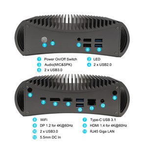 Potente computadora a bordo 10Nm 11th Gen In-Tel <span class=keywords><strong>Core</strong></span> <span class=keywords><strong>I3</strong></span>/I5/I7 Procesador 2 * DDR4 RAM 6 * USB Mini PC - Product Image 3