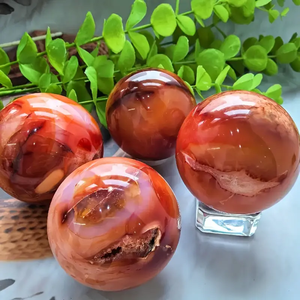 Sphère en cristal de cornaline naturelle élégante-5.99-7.01cm <span class=keywords><strong>Pierre</strong></span> de <span class=keywords><strong>passion</strong></span> en agate rouge pour la décoration de la maison <span class=keywords><strong>et</strong></span> du bureau - Product Image 3