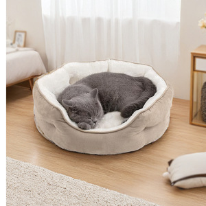 Wholesale Short Plush Luxury Orthopedic Pet <b>Bed</b> Portable Washable <b>Nest</b> Polyester Comfortable Dog Custom Kennel - Product Image 1