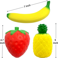 JITENG Squishies à remontée lente, fruits (Fraise, Pêche, Banane, Citron, Pastèque, Ananas), parfum crème, anti-stress