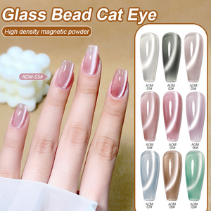 Esmalte de Uñas Semipermanente de 15 ml con Cuentas de Vidrio Brillantes, Color Blanco Brillante, Efecto Ojo de Gato, Base de Agua, Estilo Francés, Desprendible, Color <span class=keywords><strong>Nude</strong></span> - Product Image 2