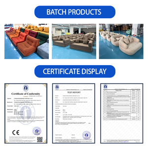 आधुनिक शैली इतालवी डिजाइन कपड़े घुमावदार आकार के बोनलेस सोफे वैक्यूम संपीड़ित फुटबॉल बुलबुला सोफा थोक के लिए सेट - Product Image 6