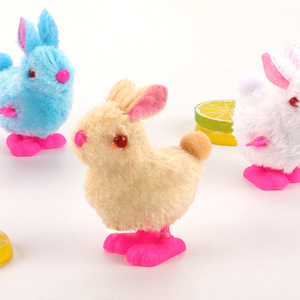 Jouet lapin coloré à queue ronde avec oreilles mobiles pour enfants, cadeau de pâques, animal en peluche, 4-6 ans - Product Image 1