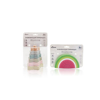 Vente chaude bébé bavoir enduit papier doublure Silicone plaque en plastique transparent boîte fenêtre mat stratification plié sucette emballage