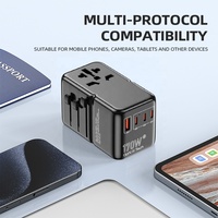 Adaptateur de voyage universel GaN 170W à charge rapide, multi-prises USB Type C, chargeur universel, adaptateur de prise de courant pour voyages internationaux