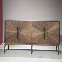 Console d'entrée lumineuse pour salon, buffet de luxe, meuble haut de gamme, étagères réglables en bois moderne, armoire grande capacité