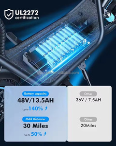 Gyroor C1 Plus <b>Electric</b> Bike for Adults with Seat 650W 13.5Ah Battery Motor 14" Pneumatic Tires Foldable E-Scooter - Product Image 5