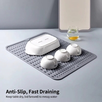 Grand tapis de séchage de vaisselle en silicone à motif ondulé, dessous de plat antidérapant résistant à la chaleur pour comptoir de cuisine, évier, facile à nettoyer, pliable