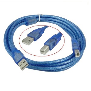 <b>Usb</b> Cable 3m Transparent Blue Nylon Shielded Pure Copper Printer Data Cable Standard Connector - Product Image 1
