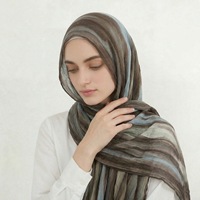 Voile Crinkle Dégradé 195x70cm Doux et Respirant pour Femme Musulmane – 11 Couleurs en Stock – Hijab Quotidien Modeste à Dégradé Dégradé en Rayonne