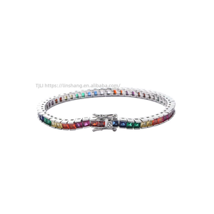 3Mm * 3mm Color Zirconium Tennis <b>Bracelet</b>, Exquisite Women's Personalized Zircon <b>Bracelet</b> Tanjing Fashion Lijing Necklace - Product Image 4