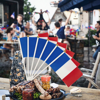 AhfuLife – Lot de 30 petits drapeaux de France en polyester avec mât en bois de 30 cm pour la Fête nationale du 14 juillet 2026