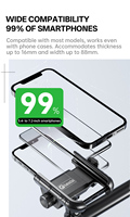 Support de téléphone pour moto Kewig IP66 étanche à dégagement rapide, rotation à 360°, base en alliage d'aluminium CNC, support de téléphone pour vélo
