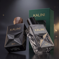 Flacon de parfum de luxe de marque privée, 50 ml, vide, en verre carré, avec atomiseur à fine brume, forme carrée, pour hôtel, avec boîte