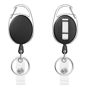 Wholesale Retractable Badge Reel Carabiner <b>Belt</b> Clip Key Ring for Travel Agency Automotive Retractable ID Card Holders Carabiner - Product Image 1