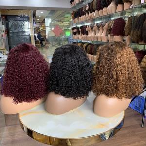 Perruques Bob Courtes Bouclées de Luxe en Cheveux Super Double Drawn avec Fermeture en Dentelle 4x4, Style Volumineux, 14 Pouces, Faciles à Porter, Sans Nœuds - Product Image 5