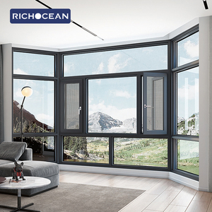 Fenêtre à battants en aluminium Richocean, fabrication directe, fenêtre <span class=keywords><strong>fixe</strong></span> en <span class=keywords><strong>baie</strong></span> avec ventilation, verre personnalisé - Product Image 5