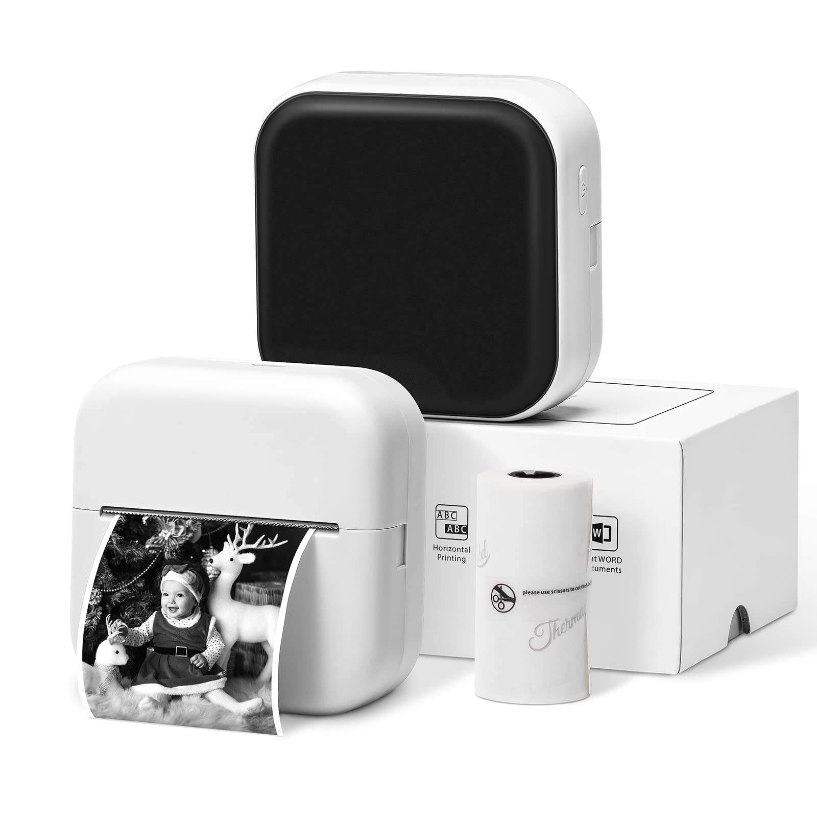 เครื่องพิมพ์สีขาว + 1ม้วนกระดาษขาว53มม