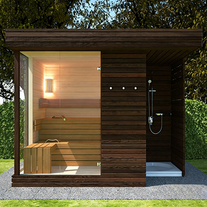 New Deign Sauna Stove Wooden Sauna Home Use Hemlock Wooden Shower Sauna for Family Use with Heat-<strong>insulating</strong> Thick Wall <strong>Panels</strong> - Product Image 2