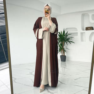 2024 personalizado al por mayor de Oriente Medio Dubai modesto islámico musulmán cárdigan de dos piezas musulmán Abaya vestidos - Product Image 2