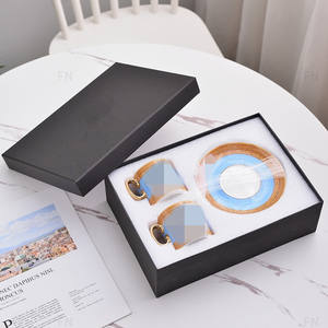 Ensemble de 6 tasses et soucoupes en céramique de la série V promotionnelle, cadeau pour la maison - Product Image 6