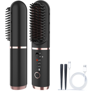 2024 nuevo peine de hierro inalámbrico portátil queratina cepillo alisador de barba iónico eléctrico para hombres y mujeres - Product Image 4
