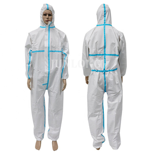 Combinaison de protection chimique à capuche à 3 panneaux, <span class=keywords><strong>sans</strong></span> <span class=keywords><strong>latex</strong></span>, certifiée CE, imperméable, respirante, antistatique, type 4 5 6, <span class=keywords><strong>taille</strong></span> XL - Product Image 1