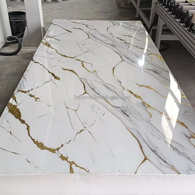 Marmol De PVC Wall Panel Decorative Placas Dorados Marble Color Panels in China