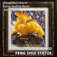 Décoration d'intérieur Feng Shui 2024, grande statue Pixiu couleur or grainé, sculpture animale chinoise Piyao, statue d'art en résine