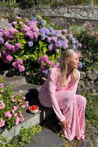 Fabbrica all'ingrosso all'ingrosso inverno autunno elastico da <span class=keywords><strong>donna</strong></span> traspirante floreale fiocco anteriore rosa ispessito caldo <span class=keywords><strong>pigiama</strong></span> alla moda - Product Image 2