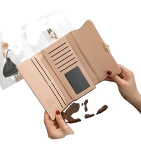 Trendy Women's Long Wallet Minimalist Geometric Design Tri-Fold PU <strong>Leather</strong> Card &amp; Coin <strong>Purse</strong> - Product Image 1