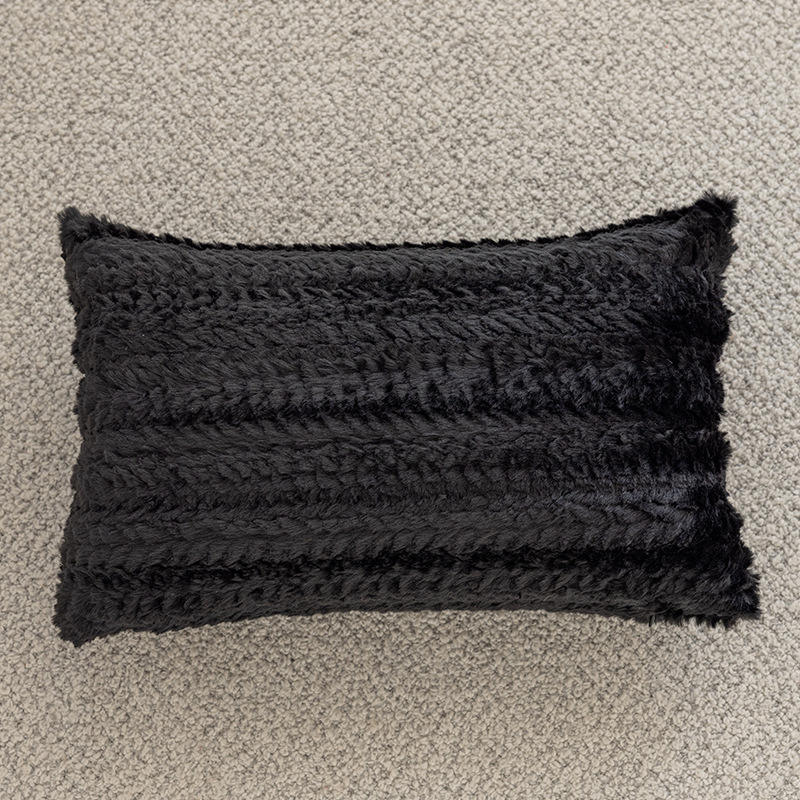 Black woven rabbit fur, no pilling