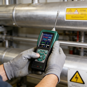 Bomba industrial de sucção Handheld 4-in-1 <span class=keywords><strong>Detector</strong></span> De Concentração De Gás NH3 CH4 Multi-gás Alarme CO CO2 VOC Analisador De Vazamento De Gás Tóxico - Product Image 1