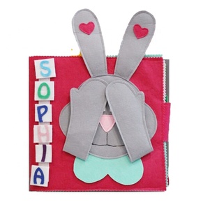 Giocattoli di coniglio Montessori sensoriali educativi portatili educativi per bambini in tessuto morbido si sono sentiti indaffarati libro tranquillo - Product Image 1