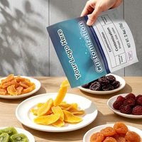 Pochettes réutilisables personnalisables avec logo, trou de suspension Euro, encoche de déchirement, fenêtre transparente, en matériau stratifié PET/PE de qualité alimentaire