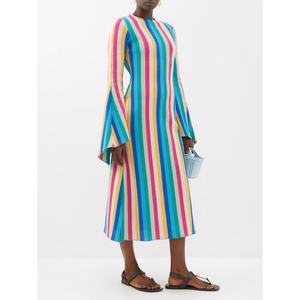 Vestido de Manga Larga a Rayas Único de Algodón Mezclado Estilo Francés, Venta al por Mayor - Product Image 2