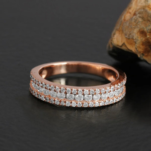 Bague en or blanc F1597 pour femme, classique, diamant rond taille brillant, couleur G naturelle, poids total 0,5 ct - Product Image 4
