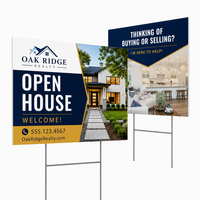 Letreros de Jardín de Plástico Corrugado de 18x24 Pulgadas, Impresión Personalizada a Doble Cara, Publicidad Exterior para Inmobiliarias