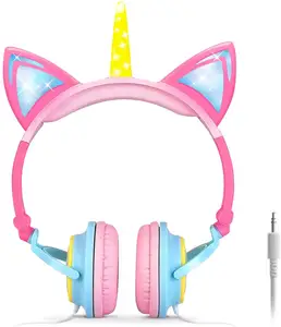 Audifonos Bluetooth 5.0 Unicornio Auriculares con Micrófono Regalo para  Niñas