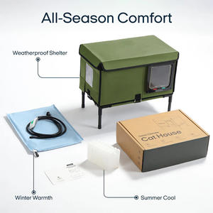 Casa de cama para gatos de 4 estaciones con función de calefacción y refrigeración Cómoda y fácil de limpiar - Product Image 2