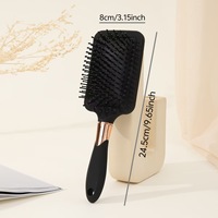 Kit de coiffure professionnel pour hommes Q378 en polypropylène plaqué or noir, six pièces, avec teinture pour cheveux et peigne de coiffage