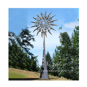 Sculpture cinétique abstraite moderne de grande taille pour extérieur en acier inoxydable 304, <span class=keywords><strong>art</strong></span> métallique poli effet miroir, moulé avec expertise pour la décoration - Product Image 2