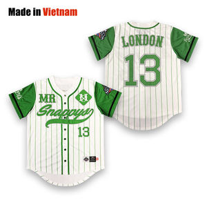 Camisetas de uniforme de béisbol Retro Vintage personalizables Ropa deportiva de secado rápido con rayas clásicas de talla grande disponibles - Product Image 1