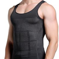 S-SHAPER Débardeur Sculptant Élastique en Maille pour Homme, Sans Coutures, Compression, Sous-vêtement de Base, Amincissant, Effet Musculaire, Gaine Amincissante