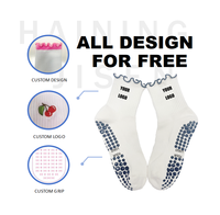 Logo personnalisé blanc à pois danse Barre Ballet chaussettes pour femmes Gym Grip exercice Pilates Yoga chaussettes