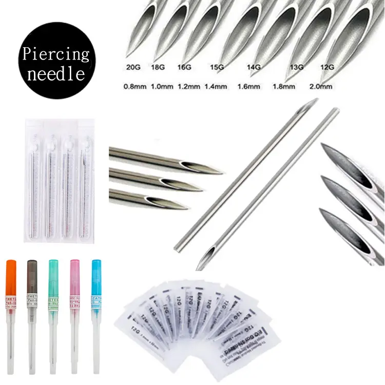 Gaby 18g 16g 14g 20g stainless surgical steel professional body tools punch pins needle cannula piercing needle for piercing