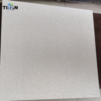 Plafonds suspendus décoratifs en fibres minérales noires, dalles de plafond 15 mm 60x60 pour la décoration