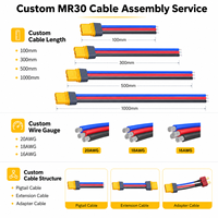 Câble Pigtail Amass MR30 à 3 Broches Mâle/Femelle à Extrémité Ouverte Pré-câblé avec Fil en Silicone 18AWG pour Moteur ESC de Drone RC